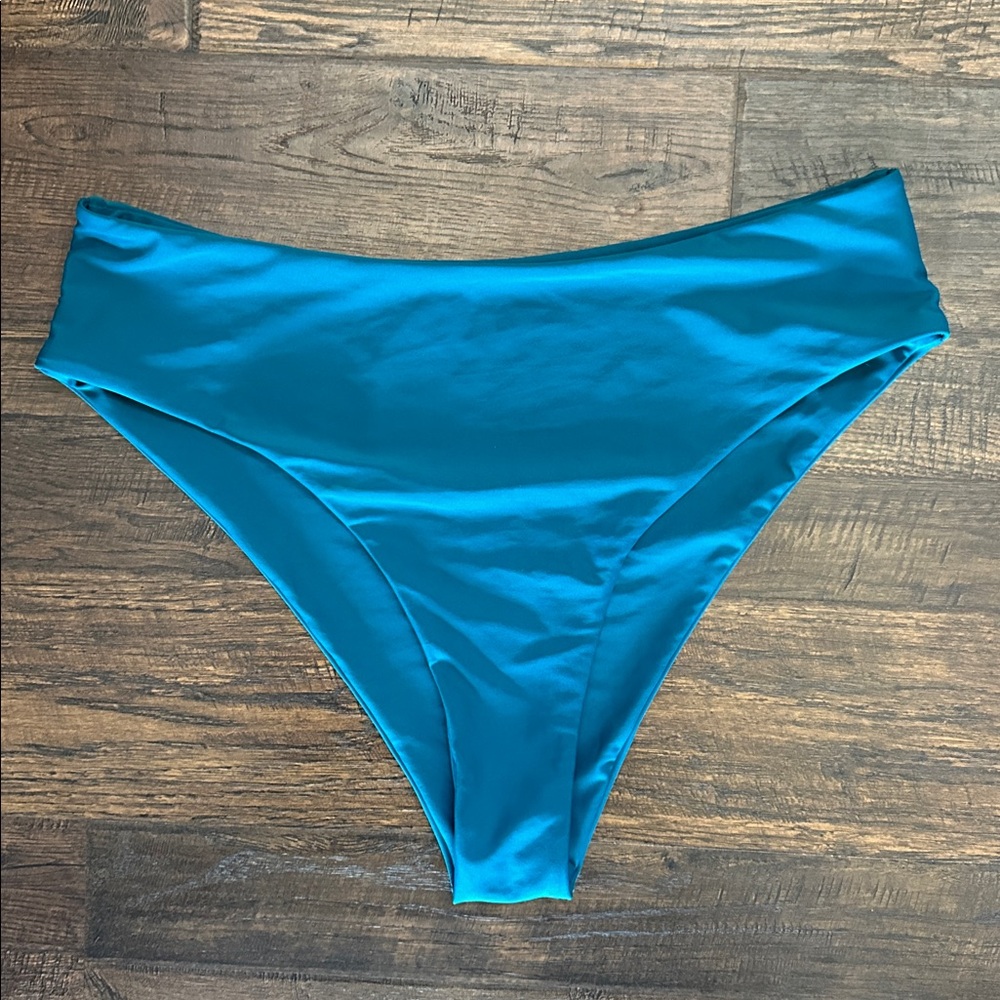 Zaful Aqua Blue Bikini Bottom classic high waist NWT SZ 12 Extra Extra Large hi